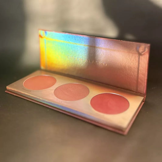 Green Alaska Rouge Blush Palette – Three Colors